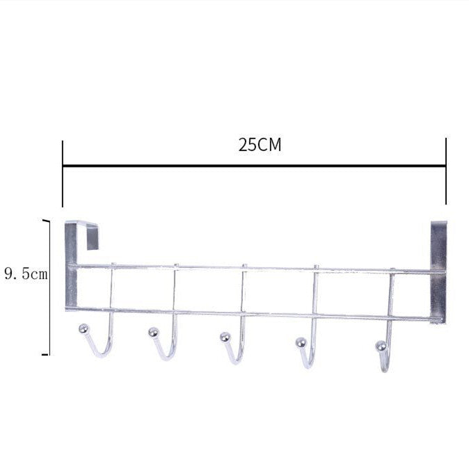 4pcs Over Door Hanger 5 Hooks | Stainless Steel Clothes Towel Rack No-Drill Holder