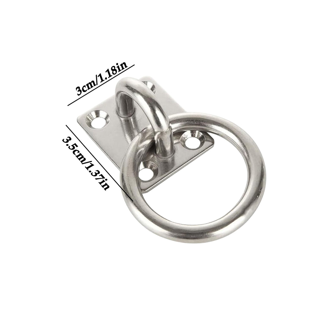 4PCS Stainless Steel 304 Pad Eye Plate Square Eyelet Marine Shade Sail Mounting Kit