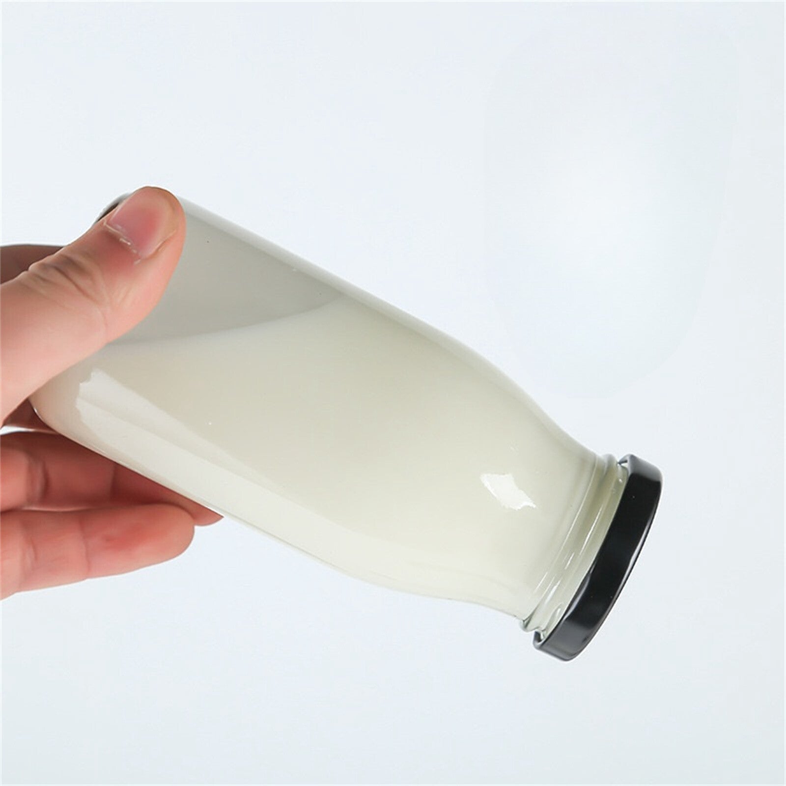 16pcs 300ml Glass Milk Bottles with Screw Lid | Reusable Juice & Beverage Containers