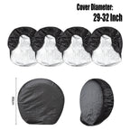 4PCS 29-32 Inch Tire Covers - Weatherproof Spare Wheel Covers for Camping Trailers and Trucks