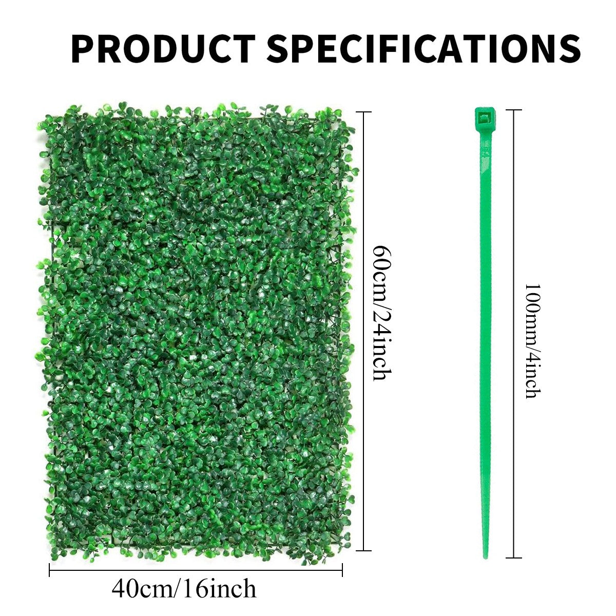 4PCS Artificial Plant Wall Panels 60x40cm - Fake Grass Hedge Vertical Garden Ivy Mat