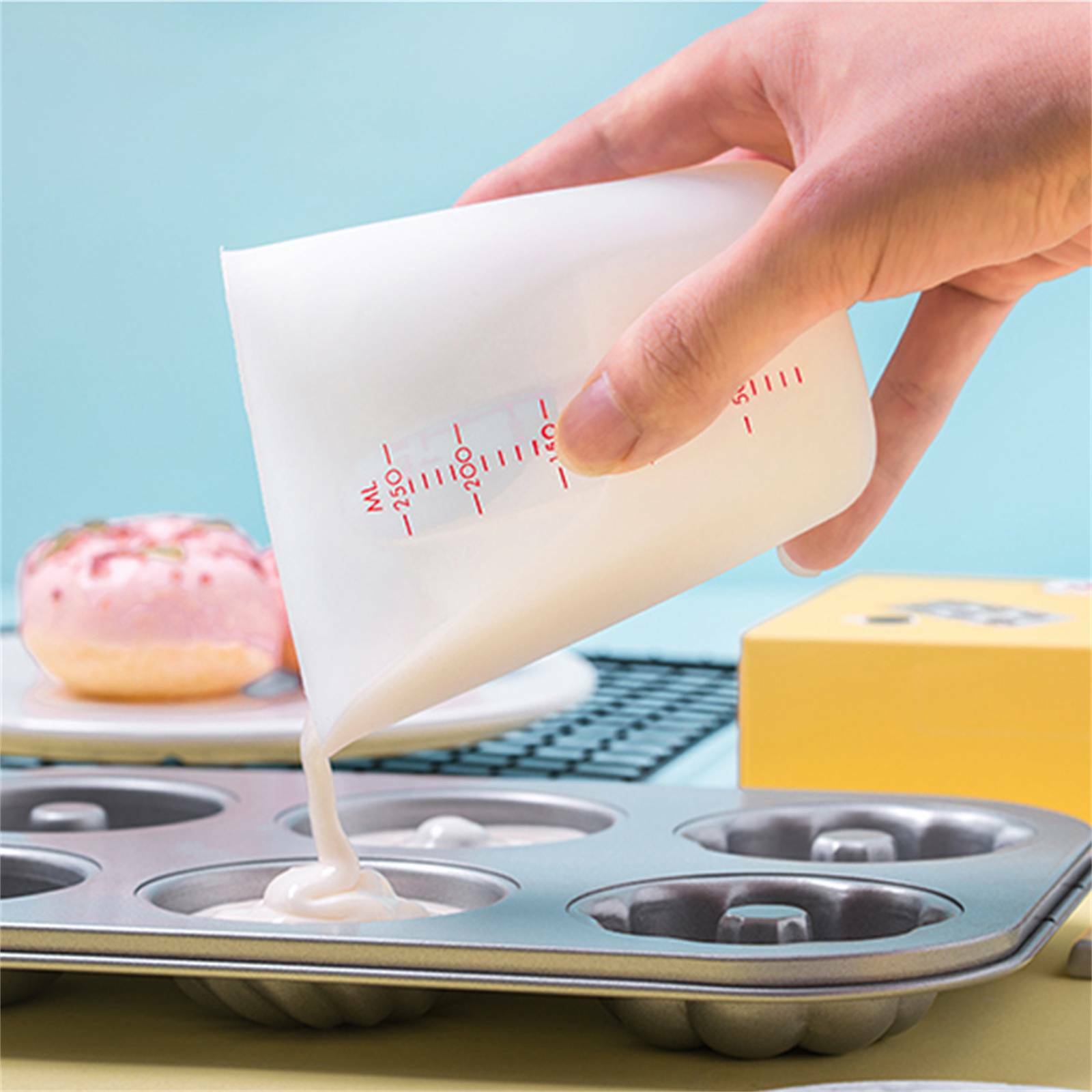 2pcs Silicone Measuring Cups 250ml/500ml | Reusable Resin Mixing Cup for DIY Craft & Jewelry