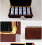 Coin box with capsules and details