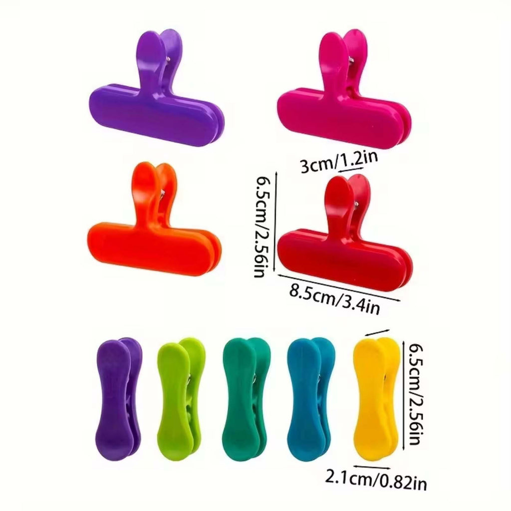 11PCS Plastic Cartoon Bag Clips - Food Snack Sealing Clips for Kitchen Storage