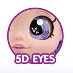 Close-up of the sparkly 5D eyes on the big eye doll