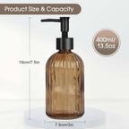 2PCS 400ml Clear Pump Bottles Refillable Soap Shampoo Conditioner Dispensers
