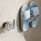 6PCS Wall Mounted Slipper Rack Holder Aluminum Bathroom Shoe Organizer Hooks