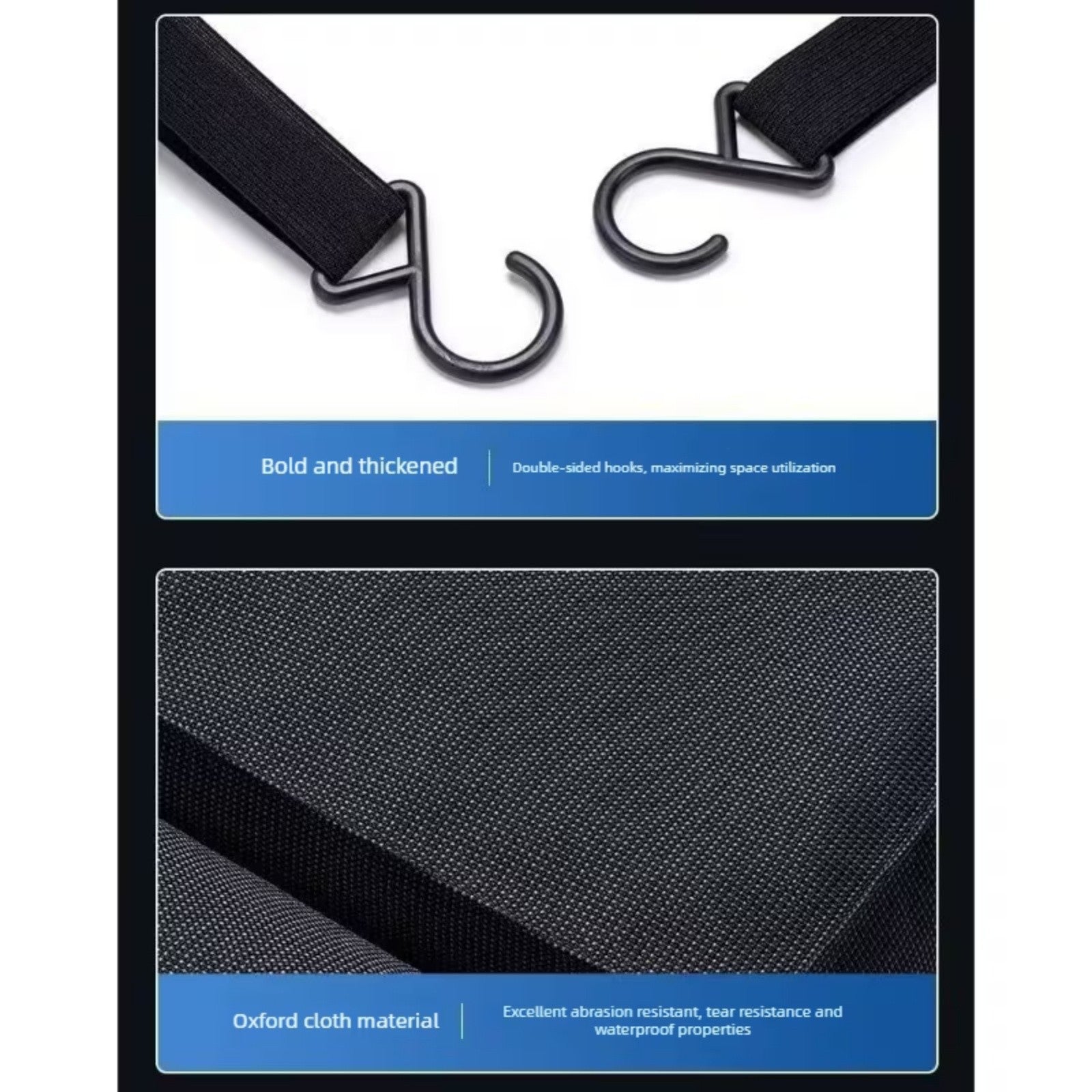 Universal Car Trunk Organizer Cargo Net – Hanging Back Seat Storage Bag with 8 Pockets