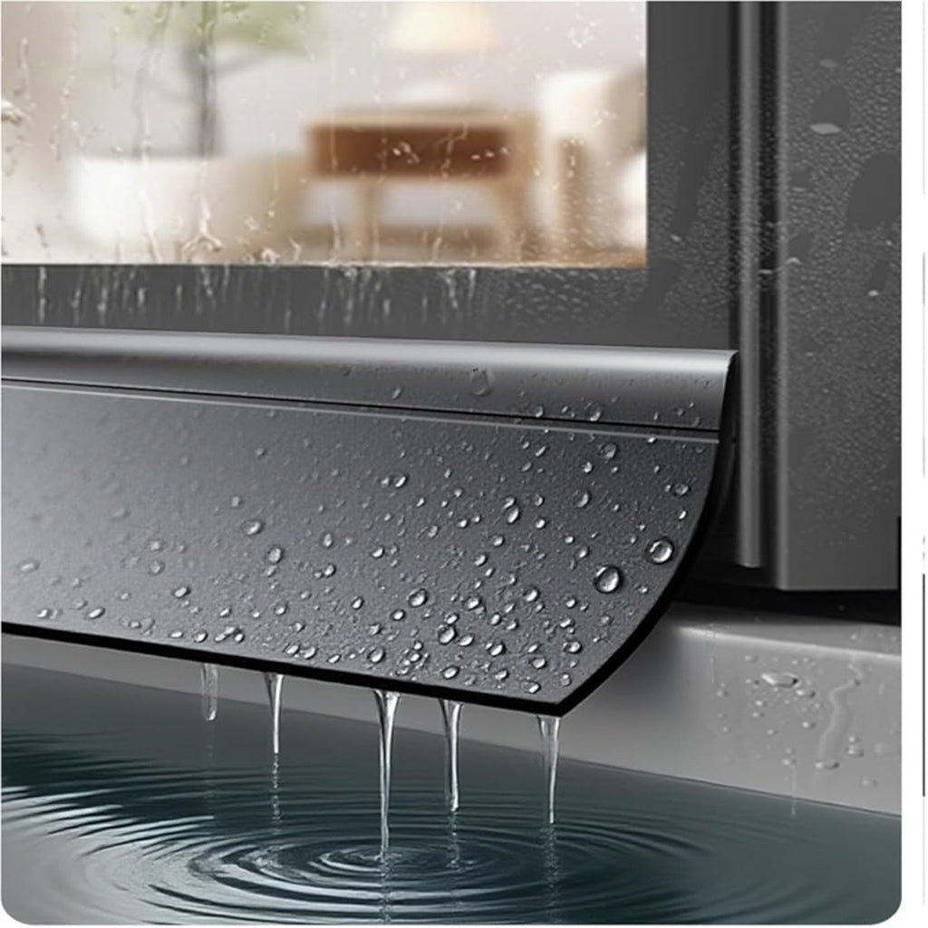 2PCS Window Rain Guard 2m PVC Self Adhesive Drainage Barrier Strip Black