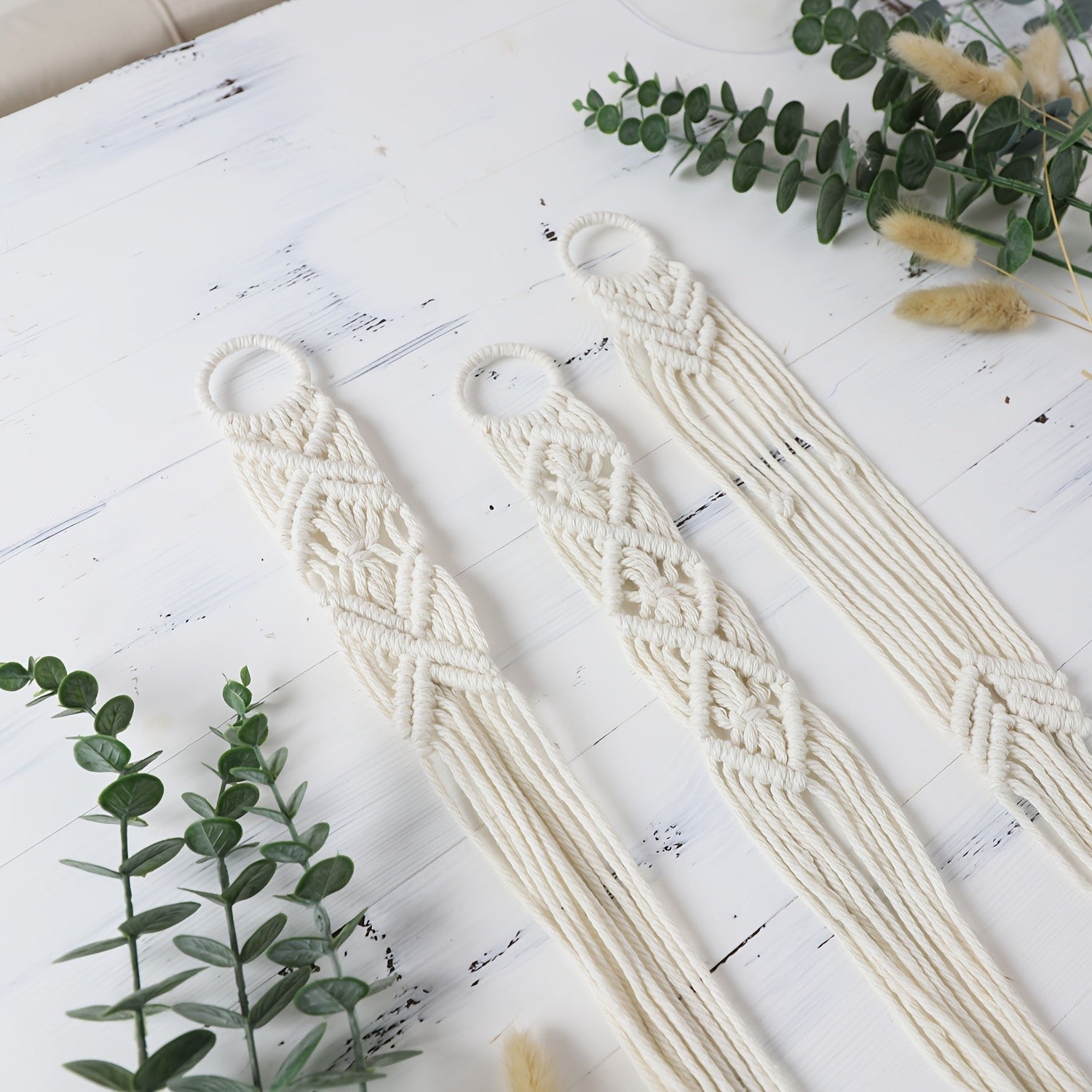 6PCS Macrame Plant Hanger Pot Holder - 100cm Cotton Rope Hanging Basket for Indoor Outdoor Planters