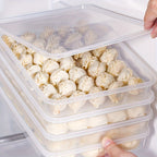 2PCS Fridge Dumpling Storage Box With Lid Plastic Food Container Refrigerator Organizer