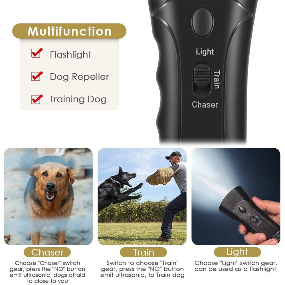 Ultrasonic Dog Bark Control Device Anti Bark Trainer Repeller Portable Training Tool