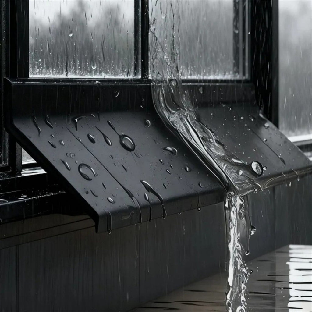 2PCS Window Rain Guard 2m PVC Self Adhesive Drainage Barrier Strip Black