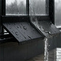 2PCS Window Rain Guard 2m PVC Self Adhesive Drainage Barrier Strip Black