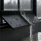 2PCS Window Rain Guard 2m PVC Self Adhesive Drainage Barrier Strip Black