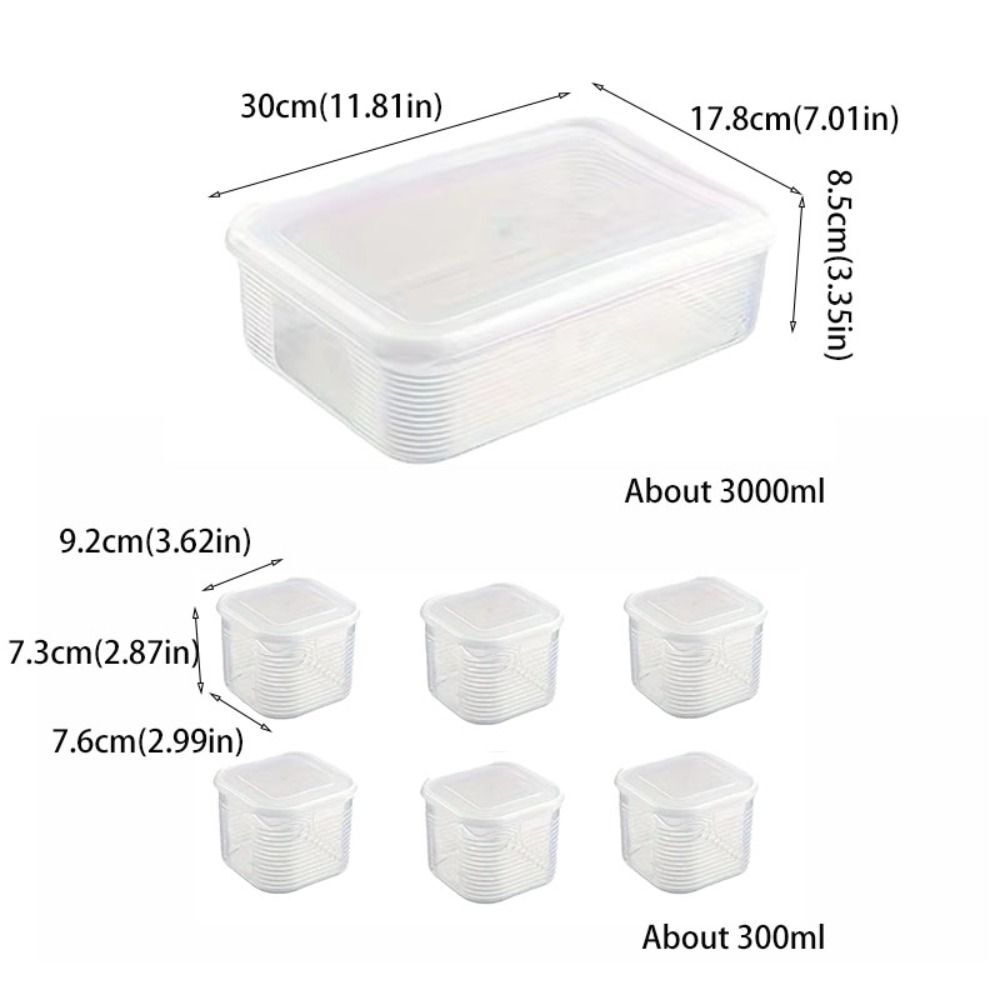 Multifunction Refrigerator Storage Container Set – 6 Small Boxes + 1 Large Fresh Food Organizer
