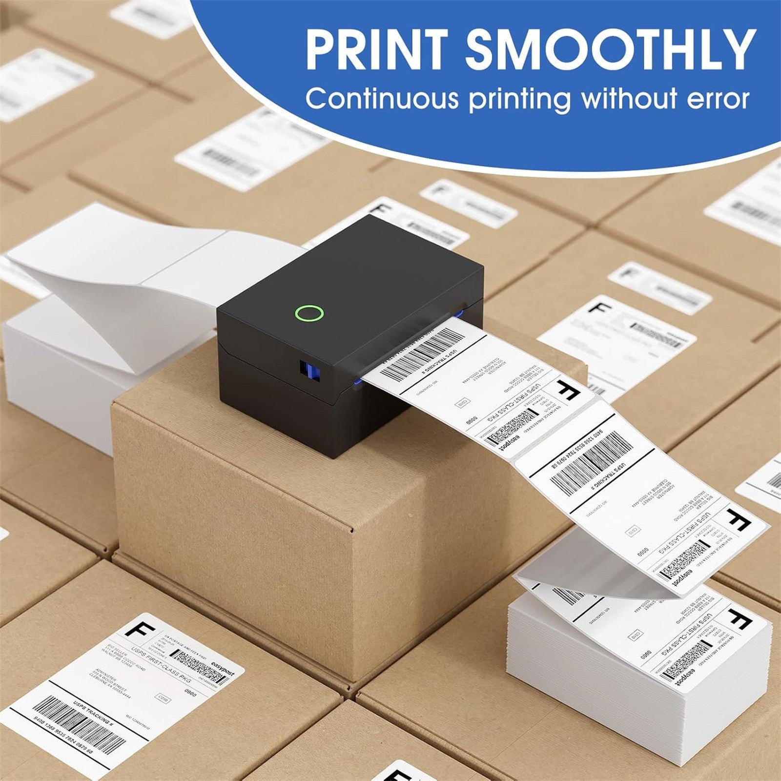 4x6 Thermal Direct Shipping Labels 500 Pack - Fan Fold 100x150mm White Sticker Labels