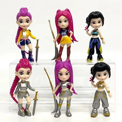 6PCS Kpop Demon Hunters Action Figure Kids Toy Xmas Gift PVC Rumi Mira Zoey Doll