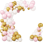 154PCS Pink White Gold Balloon Arch Garland Kit – Wedding Birthday Party Decoration Set