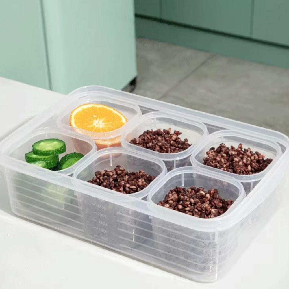 Multifunction Refrigerator Storage Container Set – 6 Small Boxes + 1 Large Fresh Food Organizer