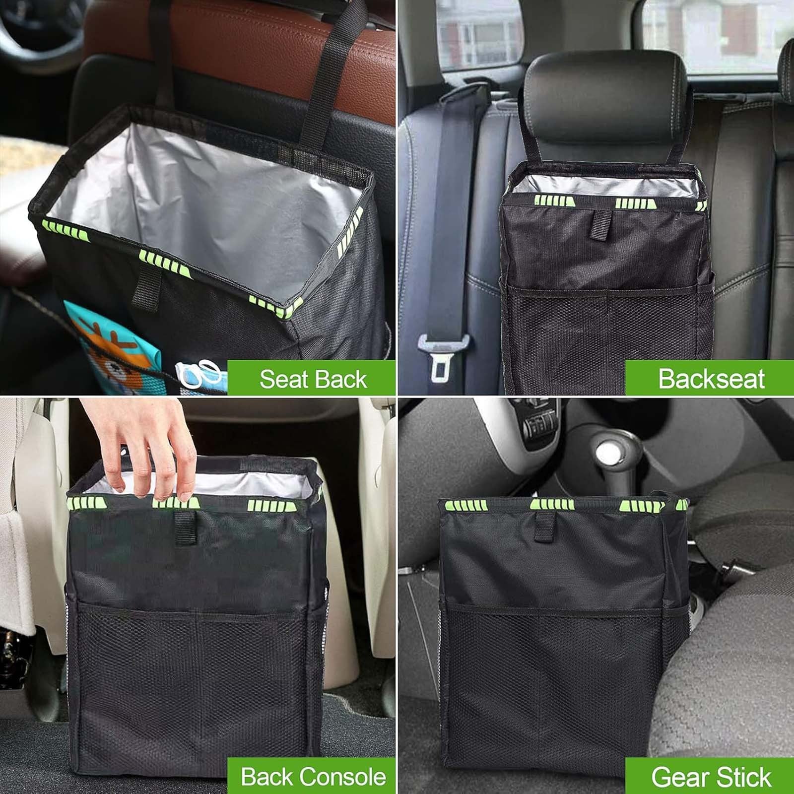 Car Waterproof Trash Bag Back Seat Organizer Leakproof Hanging Garbage Storage Bag