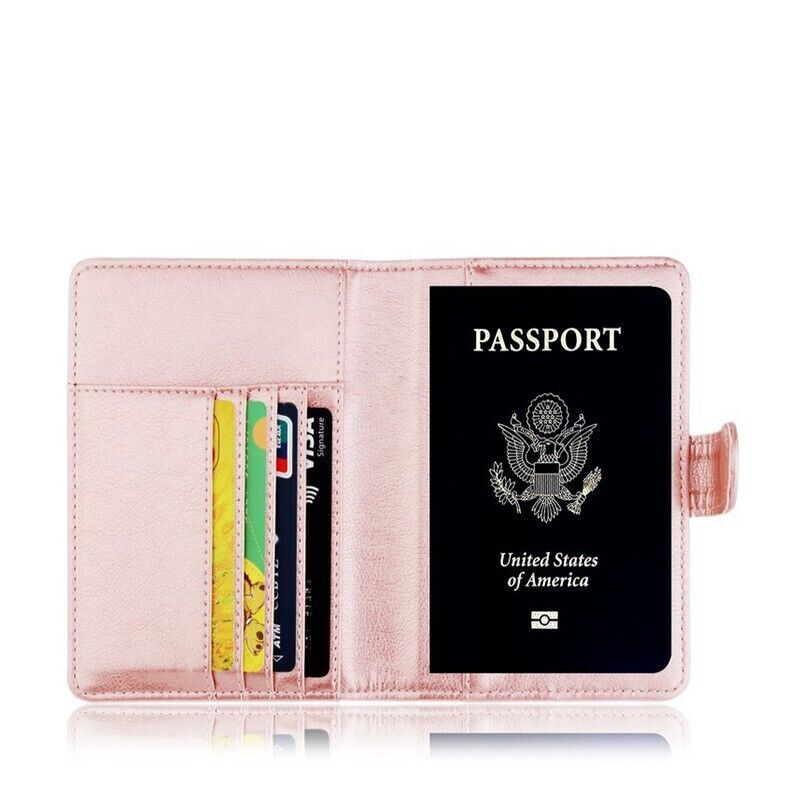 Slim RFID Blocking Passport Holder Wallet – Travel ID Card Organizer (AU Design)