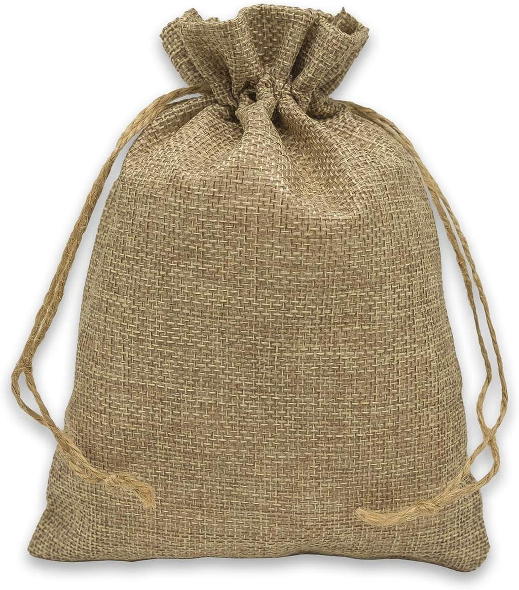 30PCS Natural Linen Drawstring Pouches - Burlap Jute Gift Bags for Jewellery, Wedding and Party Favours