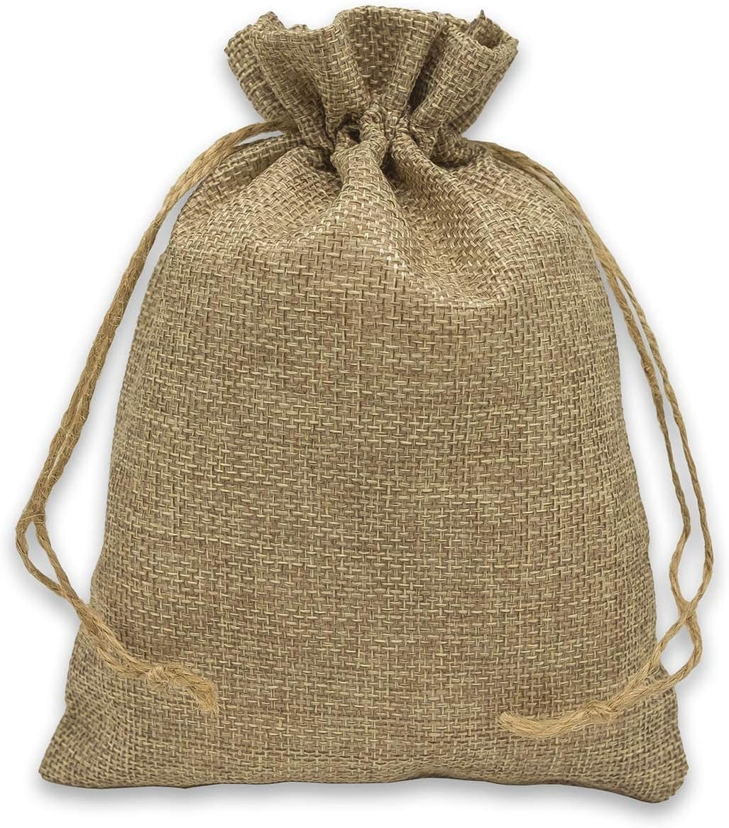 30PCS Natural Linen Drawstring Pouches - Burlap Jute Gift Bags for Jewellery, Wedding and Party Favours
