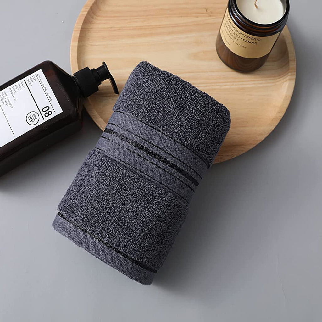 2PCS Cotton Face Washer Towels 35x75cm - Soft 120GSM Face Cloth Set Grey