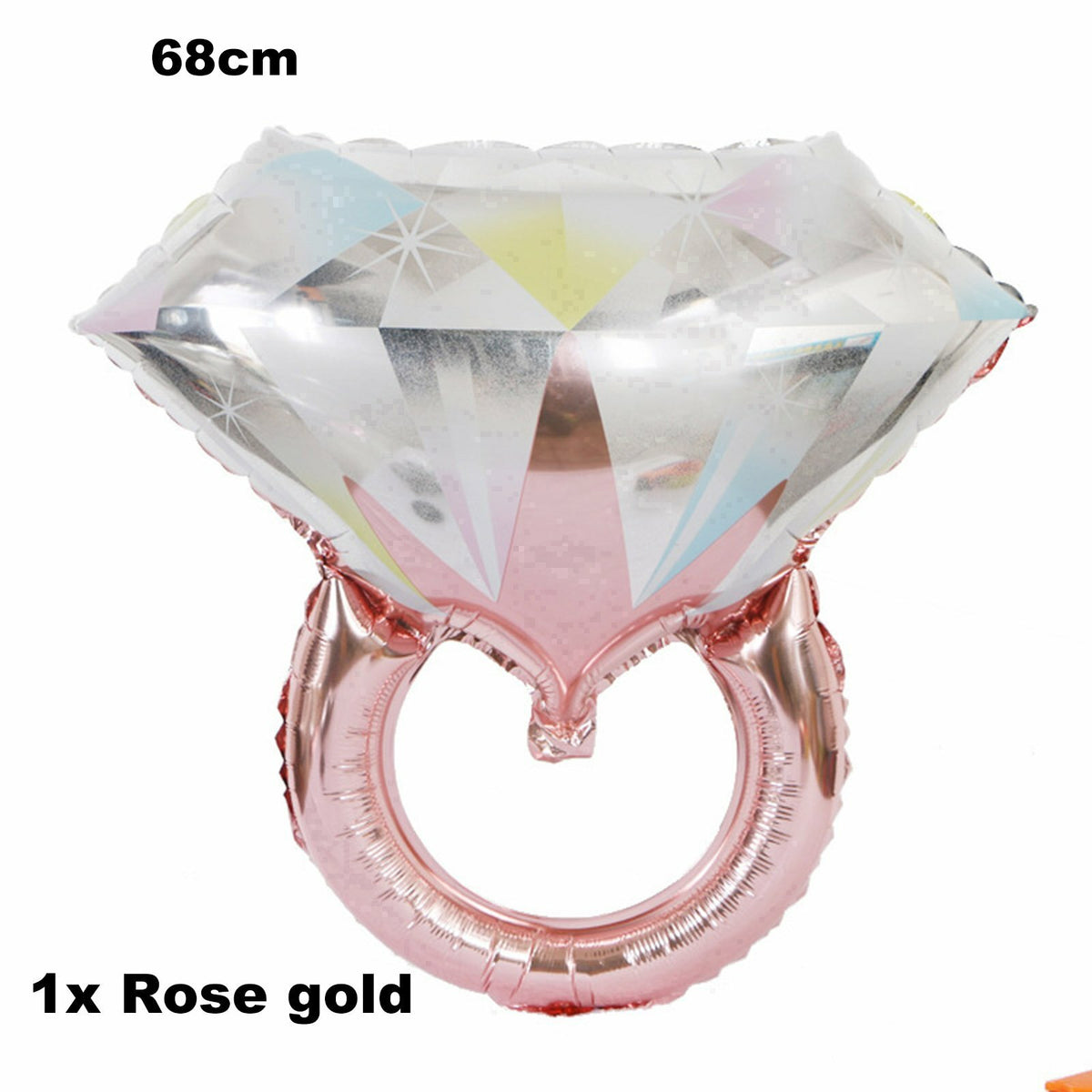 Rose gold diamond ring balloon hanging as party decor