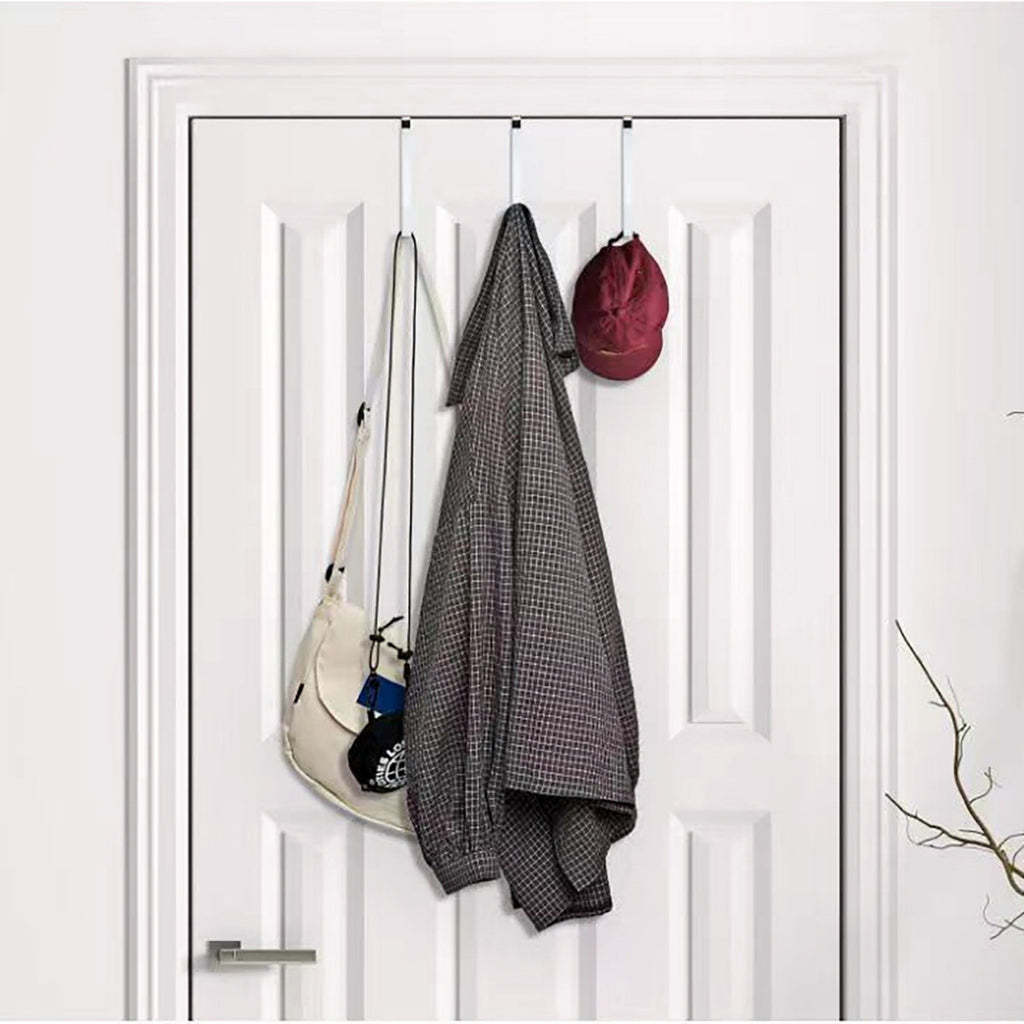 8PCS Adjustable Long Over The Door Hanger Front / Back Door Hook Organizer AU8PCS Adjustable Over The Door Hooks - Long Front and Back Door Hanger OrganiserS
