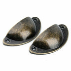 60pcs Vintage Drawer Cup Pull Handles | Matte Brown Cabinet Dresser Handles