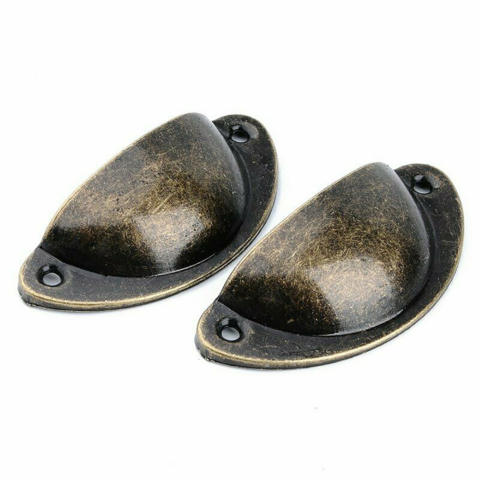 60pcs Vintage Drawer Cup Pull Handles | Matte Brown Cabinet Dresser Handles
