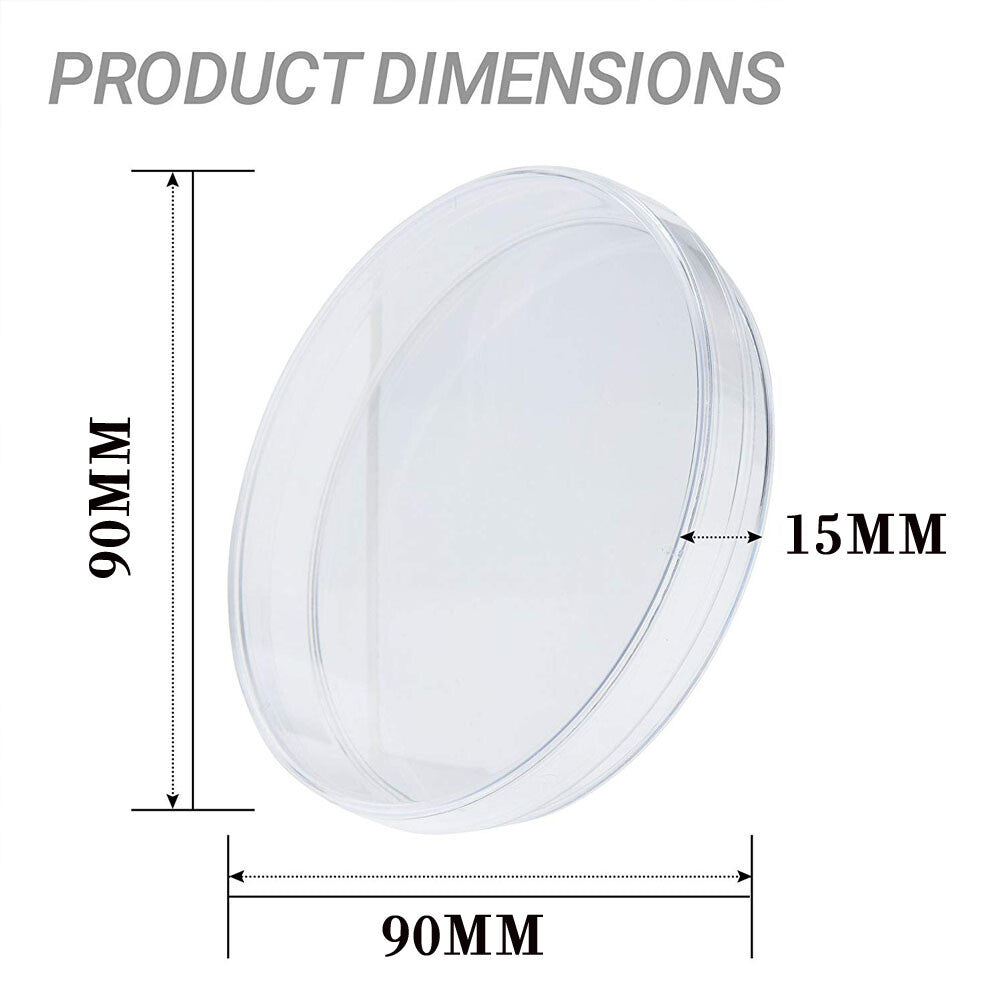 20pcs Plastic Petri Dishes with Lids 90mm x 15mm | Pre-Sterile Lab Culture Plates