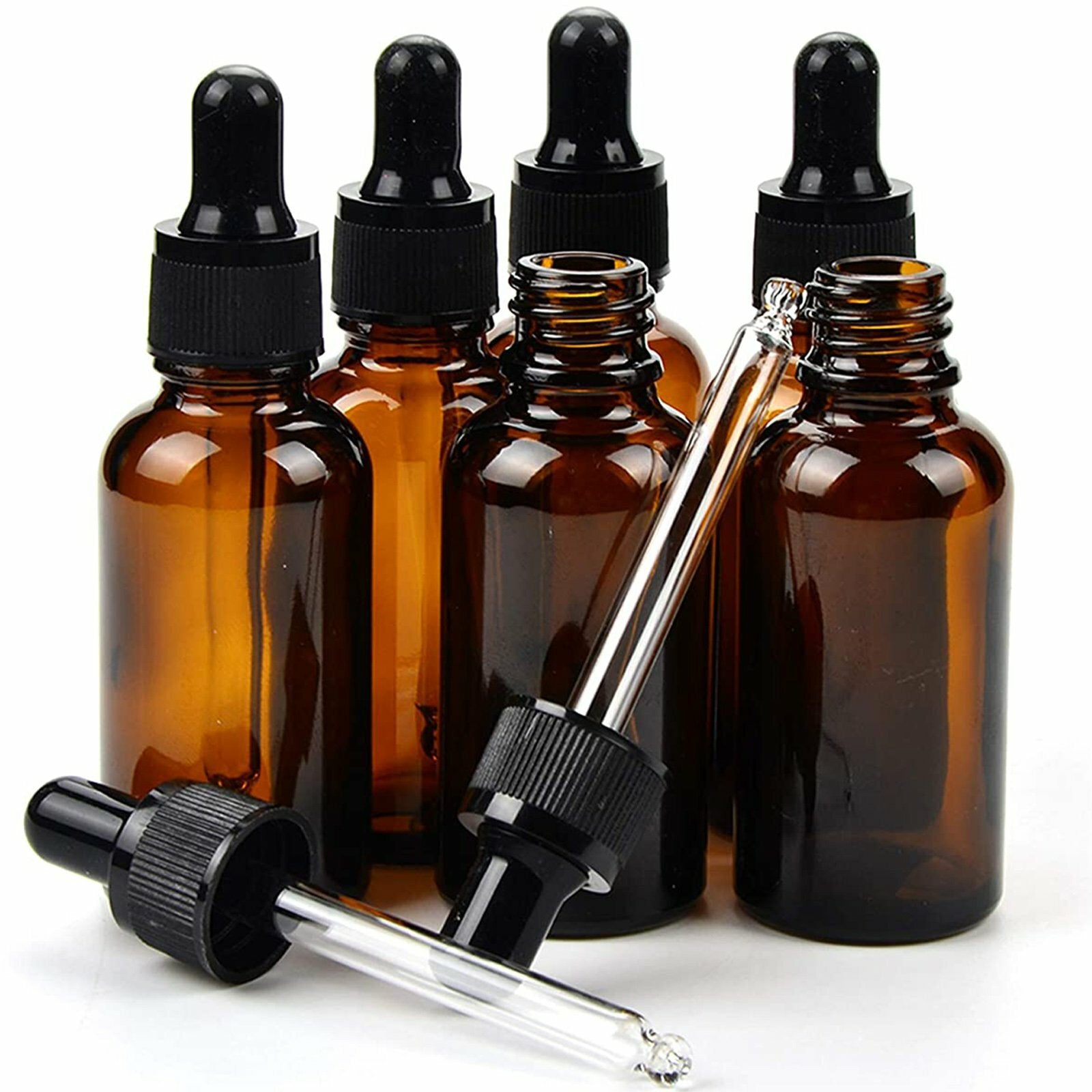 30ml Amber Glass Dropper Bottles | Essential Oil Pipette Reagent Eye Drop Bottle