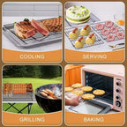 3-Tier Stackable Baking Cooling Rack Collapsible Iron Wire Rack for Baking