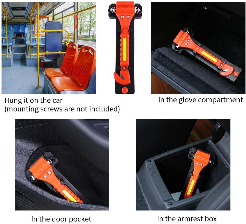 5pcs Car Emergency Escape Hammer | Seat Belt Cutter & Window Glass Breaker Tool