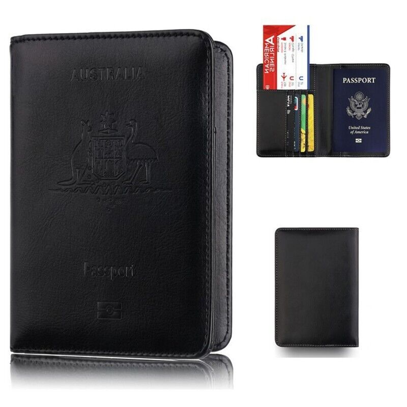 Slim RFID Blocking Passport Holder Wallet – Travel ID Card Organizer (AU Design)