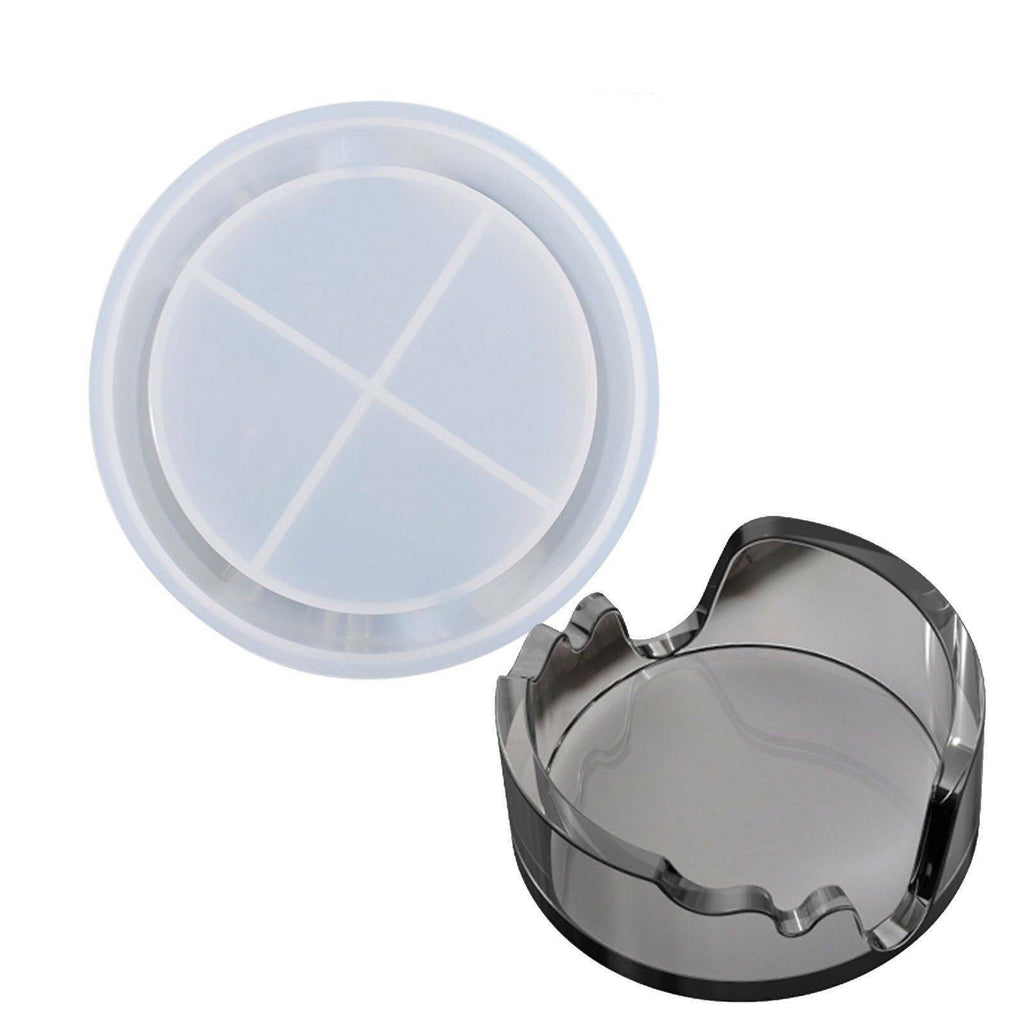 6PCS Flower Silicone Coaster Mold Set - Resin Casting Epoxy Coaster Moulds with Holder