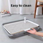 Indoor Dog Potty Trainer Pad Tray - Small Puppy Toilet Pee Tray with Grille