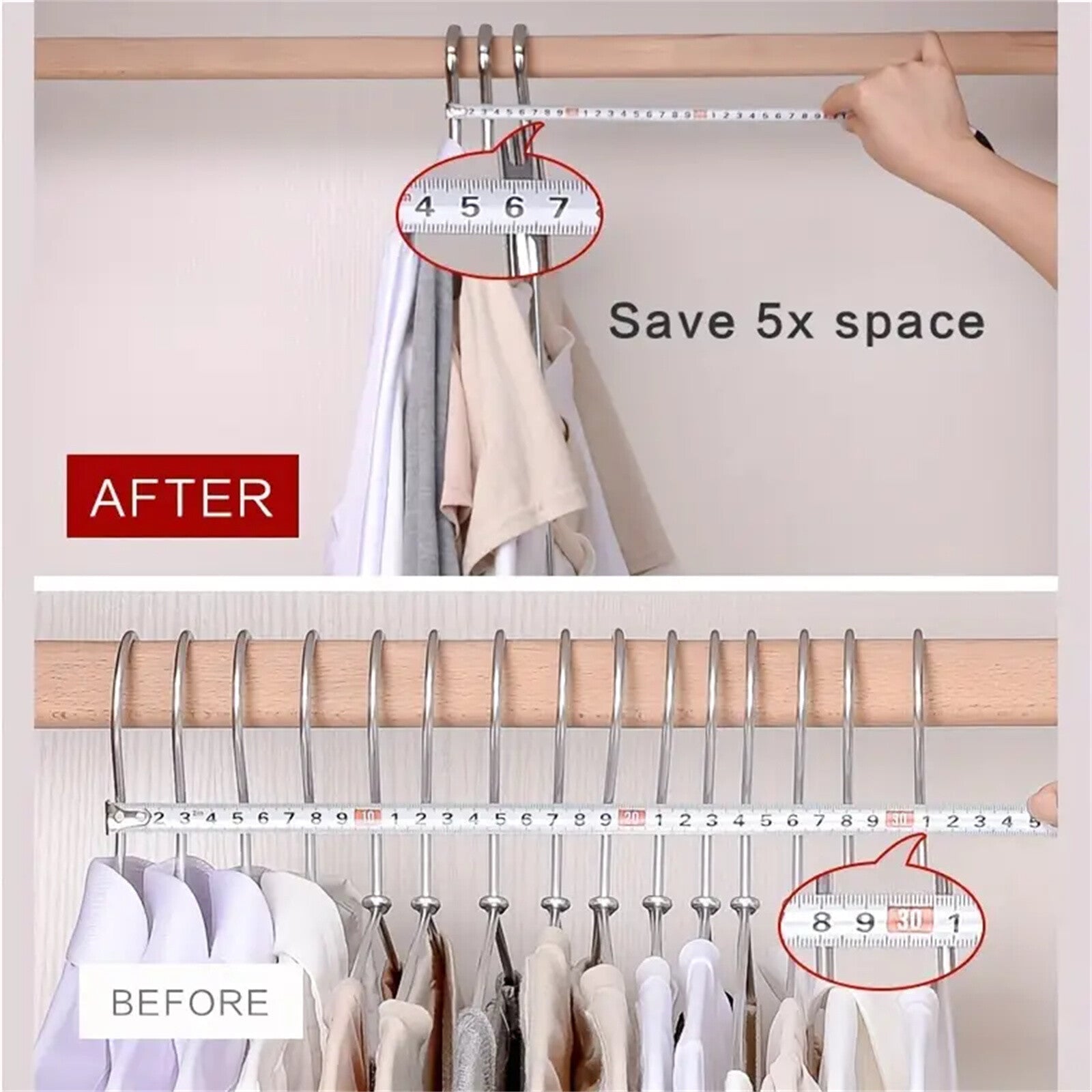 2PCS Multi-Layer Clothes Hanger Rack – Metal Space Saving Closet Organizer