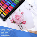 24 or 48 Colour Watercolour Paint Set with Brush - Solid Watercolour Art Kit for Kids and Artists