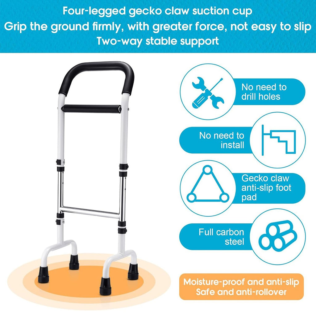 Adjustable Lift Assist Handle Elderly Bedside Toilet Safety Rail Non-Slip Mobility Support