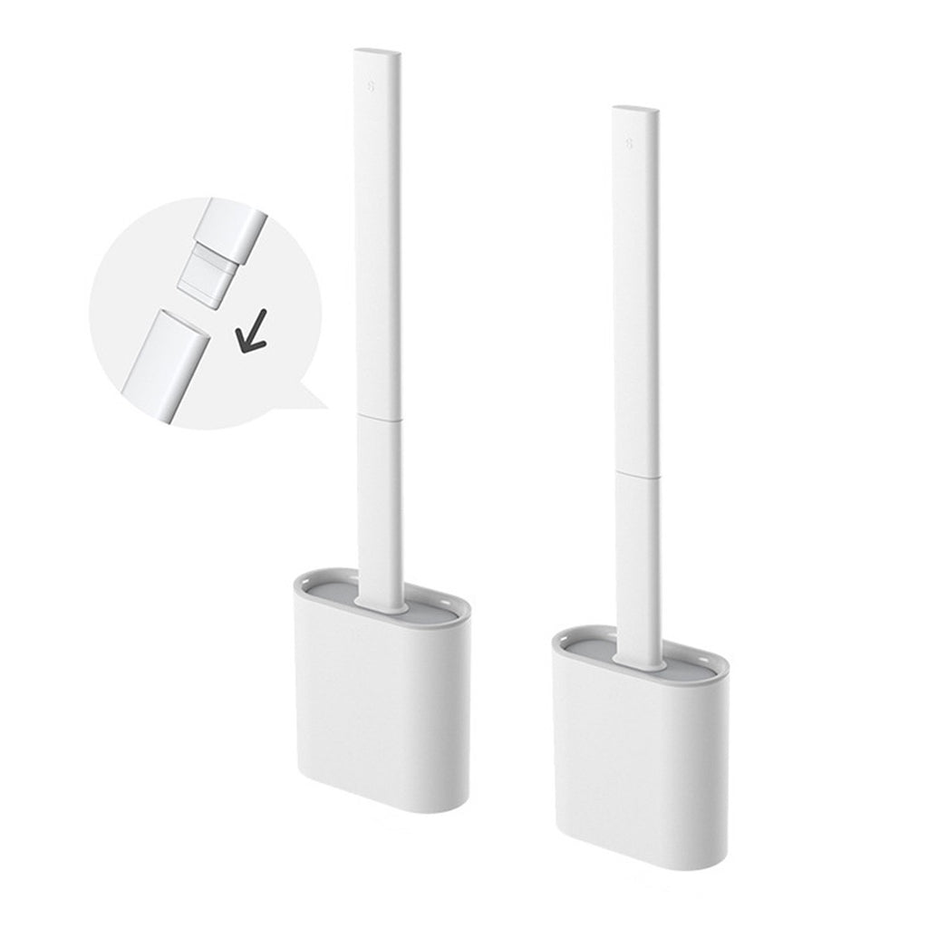 Silicone Toilet Brush with Holder – Hygienic Bathroom Cleaning Brush Set