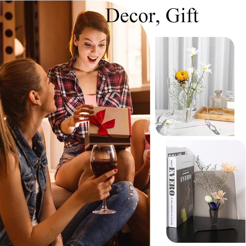 Acrylic Photo Picture Frame Vase for Centerpieces,Cute Bud Vase,Flower Vaser