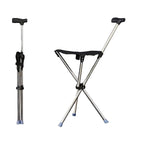 Foldable Walking Cane Chair Adjustable Portable Seat Stool Lightweight Mobility Aid