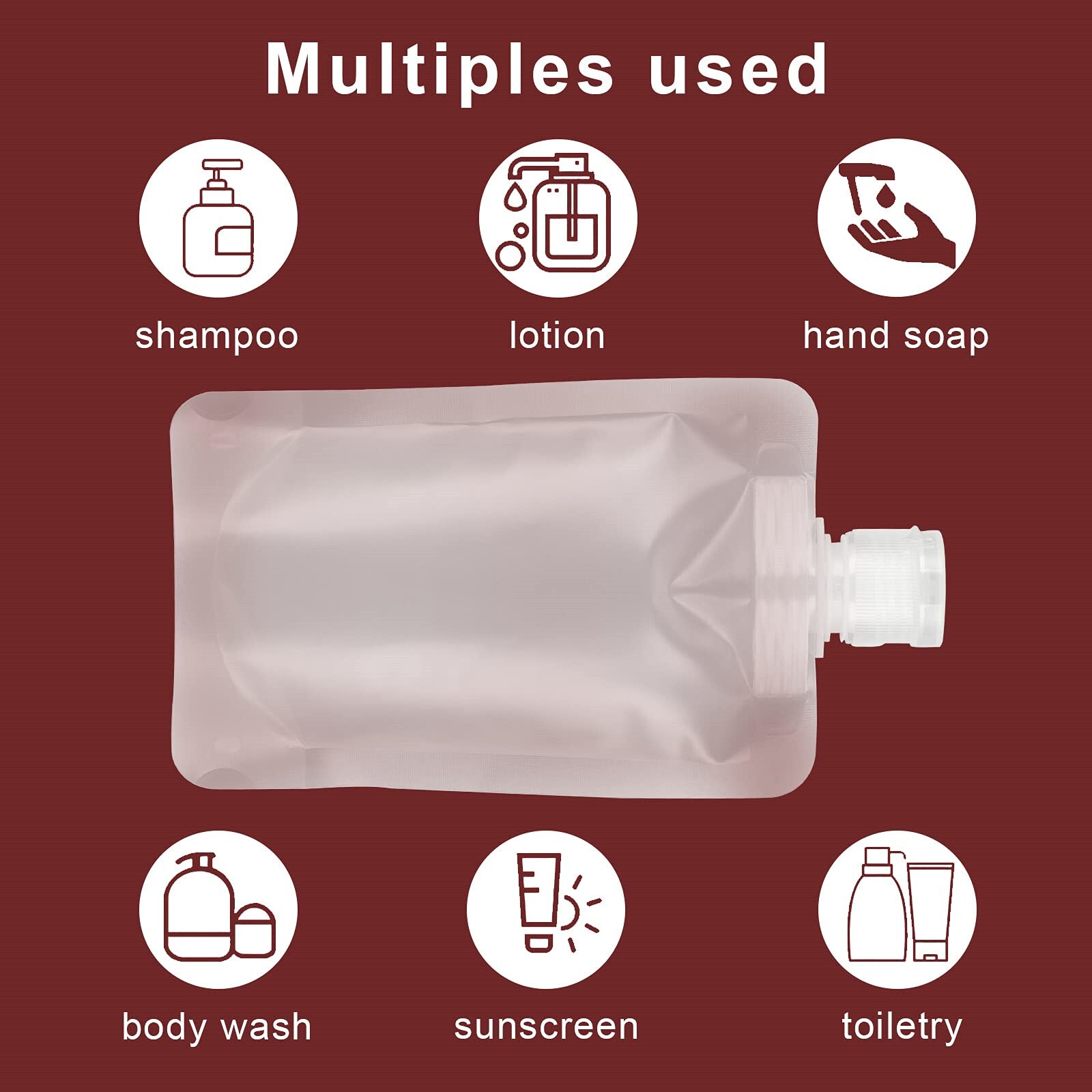 50PCS Reusable Travel Sample Pouches – Empty Plastic Bags for Makeup, Lotion, Shampoo and Liquid Toiletries