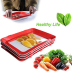 3Pcs Reusable Food Preservation Trays Fresh Food Storage Containers Vegetables
