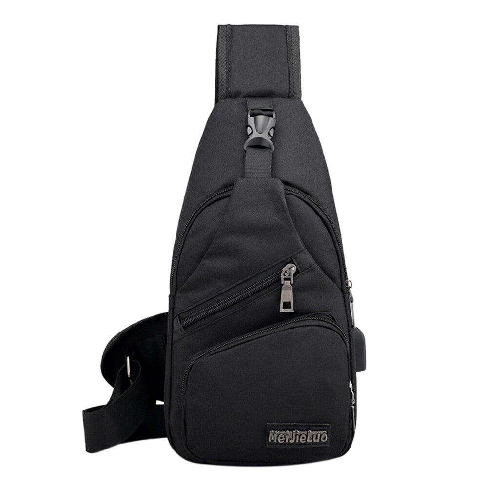 Men’s Sling Chest Bag with USB Charging Port – Crossbody Shoulder Backpack for Travel and Outdoor Use