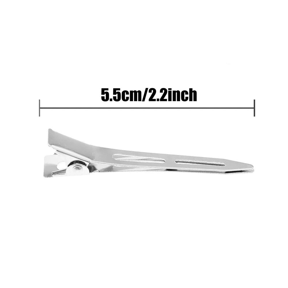60Pcs Hairdressing Sectioning Hair Clips Duck Bill Hairpin Salon Metal Curl Clip